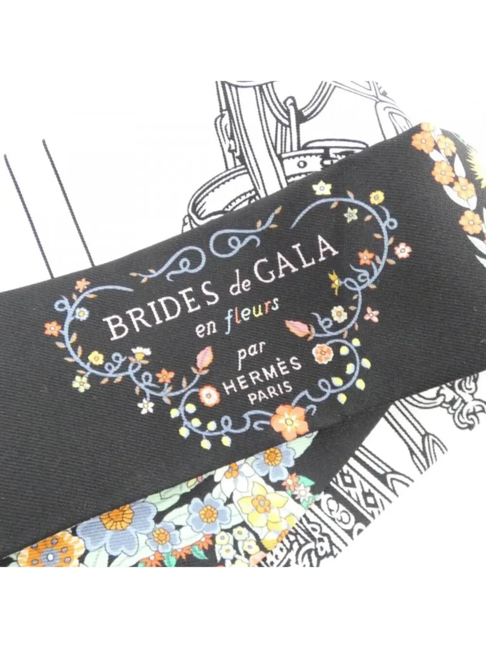 ★SOLD★ Hermes Brides de Gala en Fleurs Twilly Scarf - Picture 3 of 4